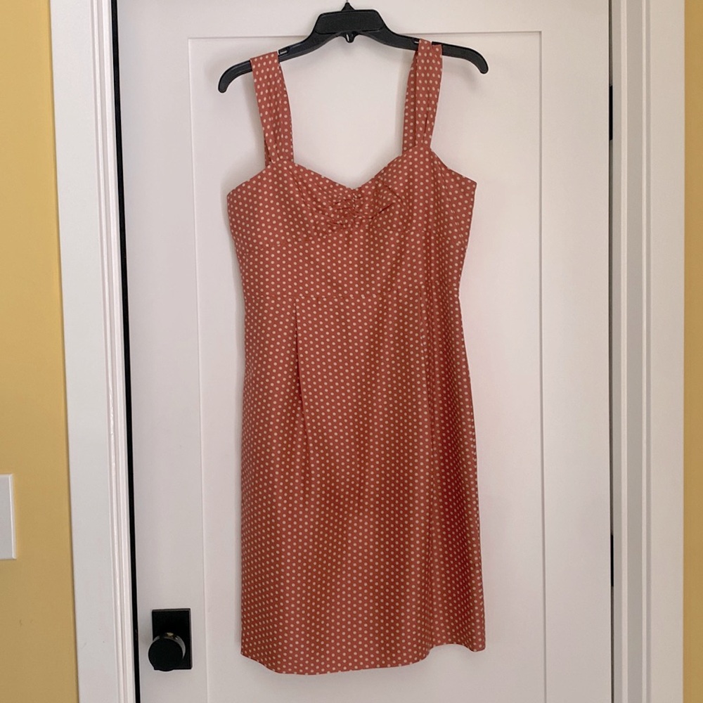 Salmon/Cream Polka Dot SILK JCrew Dress